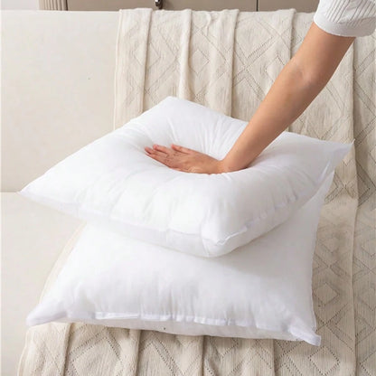 1pc/2pcs Soft & Fluffy Square Throw Pillow Insert, No Fluorescent Fiber, Filled With High Elastic Velvet. White Pillow Insert Suitable For Sofa, Bed, Breathable Sofa Decorative Cushion Insert, Without