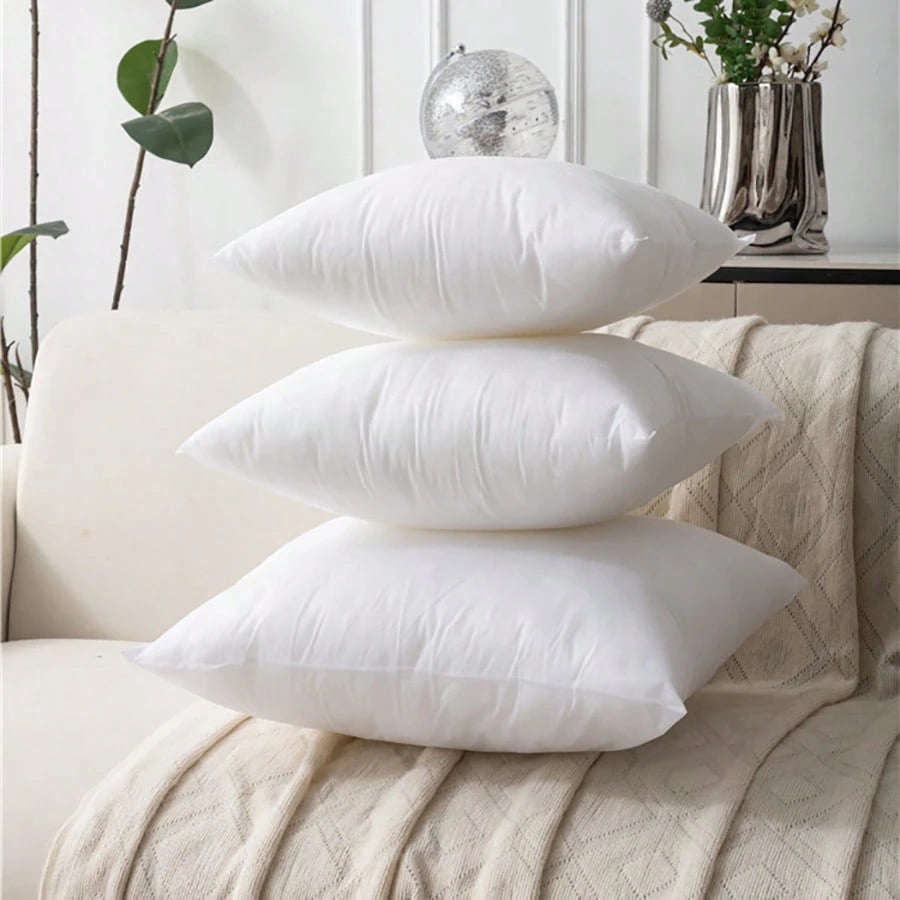 1pc/2pcs Soft & Fluffy Square Throw Pillow Insert, No Fluorescent Fiber, Filled With High Elastic Velvet. White Pillow Insert Suitable For Sofa, Bed, Breathable Sofa Decorative Cushion Insert, Without