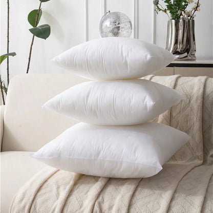 1pc/2pcs Soft & Fluffy Square Throw Pillow Insert, No Fluorescent Fiber, Filled With High Elastic Velvet. White Pillow Insert Suitable For Sofa, Bed, Breathable Sofa Decorative Cushion Insert, Without