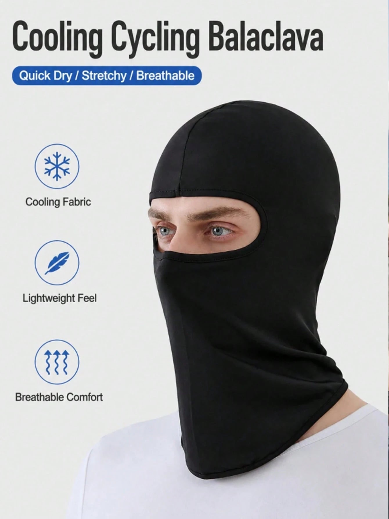 1pc/2pcs Unisex Solid Color Printed Balaclava Hat Set, Single Hole Full Face Mask Headwear For Cycling, Suitable For Daily Wear And Outdoor Activities