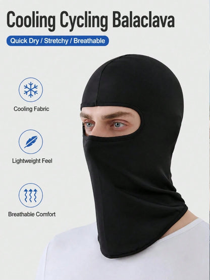 1pc/2pcs Unisex Solid Color Printed Balaclava Hat Set, Single Hole Full Face Mask Headwear For Cycling, Suitable For Daily Wear And Outdoor Activities