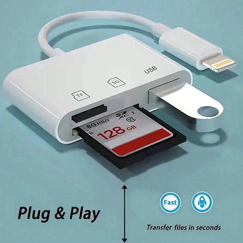 1pc 3-In-1 SD/TF/USB Card Reader Adapter Compatible With IPhone/ Series, Compatible With Iphone 16 Pro Max/16 Pro/16 Plus/16/15/14/13/12/11/XS/XR/8/7/6, S25/S24/S23/S22/S21/S20 Ultra Plus, Series