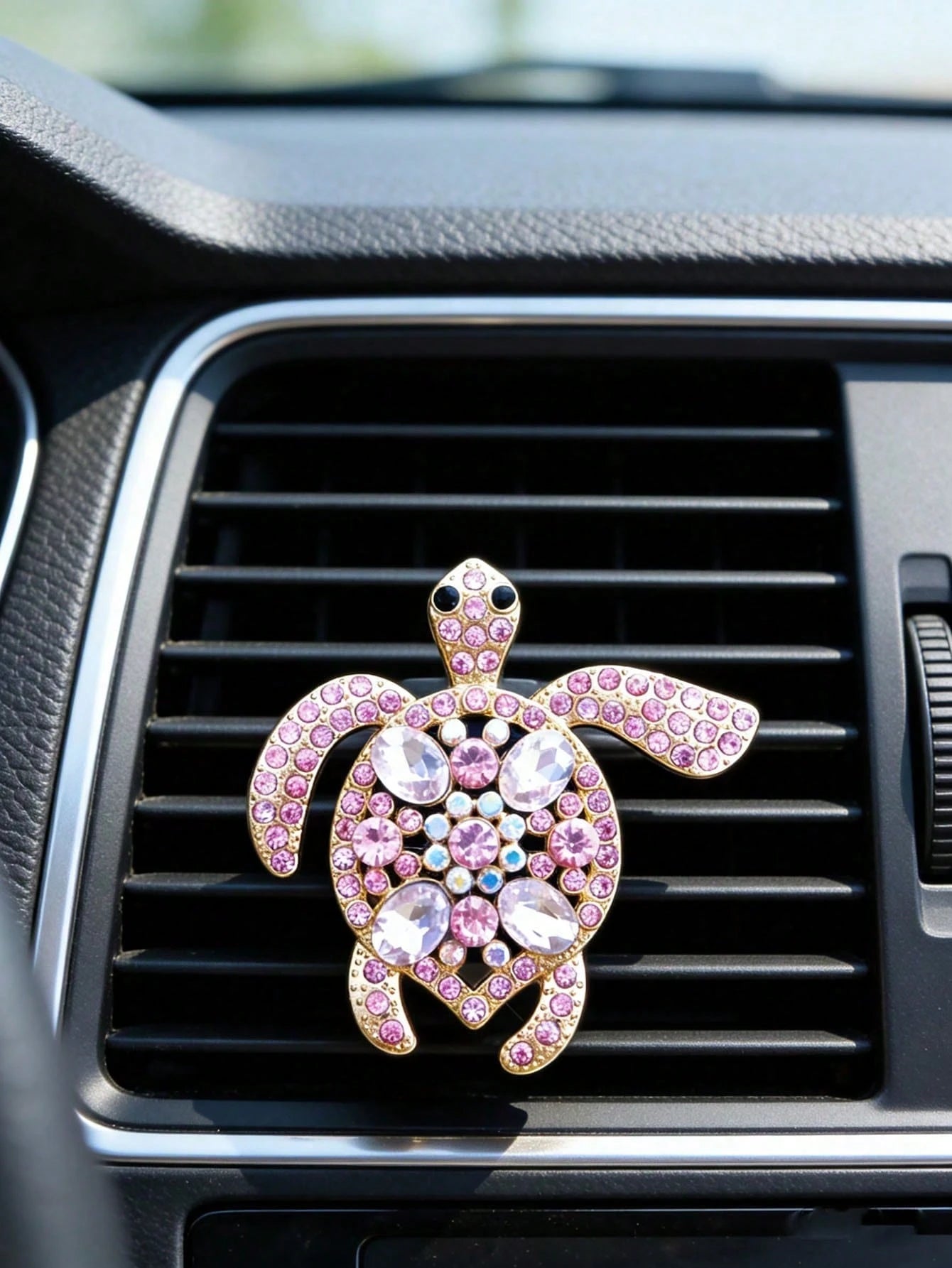 1pc/3pcs Alloy Rhinestone Colorful Gemstone Sea Turtle Decorative Car Air Vent Aromatherapy Clip Car Fragrance Clip Creative Car Interior Fragrance Decor