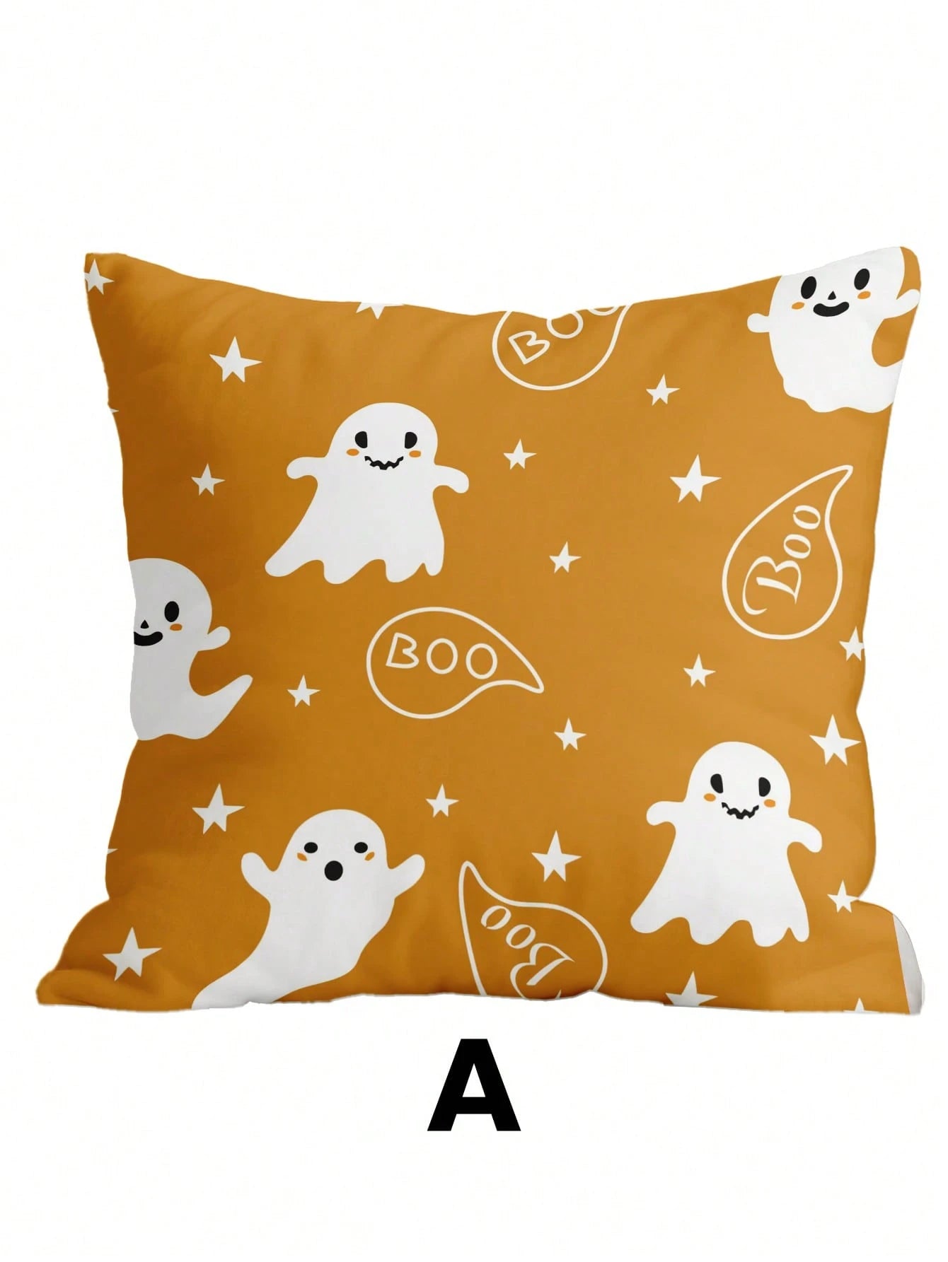 1pc/4pcs Halloween Ghost Pumpkin Pillow Case, Cushion Cover, Bedding, Comfortable And Easy To Care, Living Room Sofa Decorative Pillowcase, Halloween Room Decor, Single-Sided Print, Zipper Closure, Pi