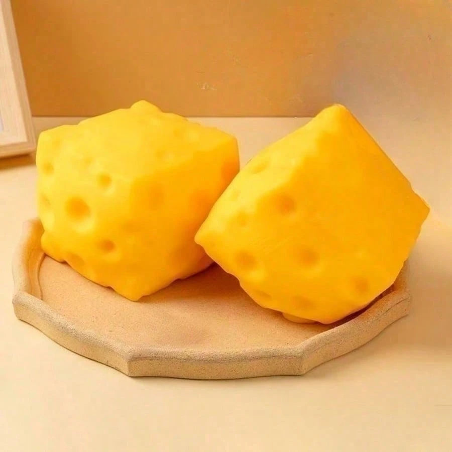 1pc, 5cm Soft Square Cheese Stress Squeeze Toy, Slow Rebound Squeeze Toy, Perfect Gift For Halloween, Christmas, Boys And Girls, Suitable For Games And Parties, Can Be Used As Gift Or Party Favor, Gra