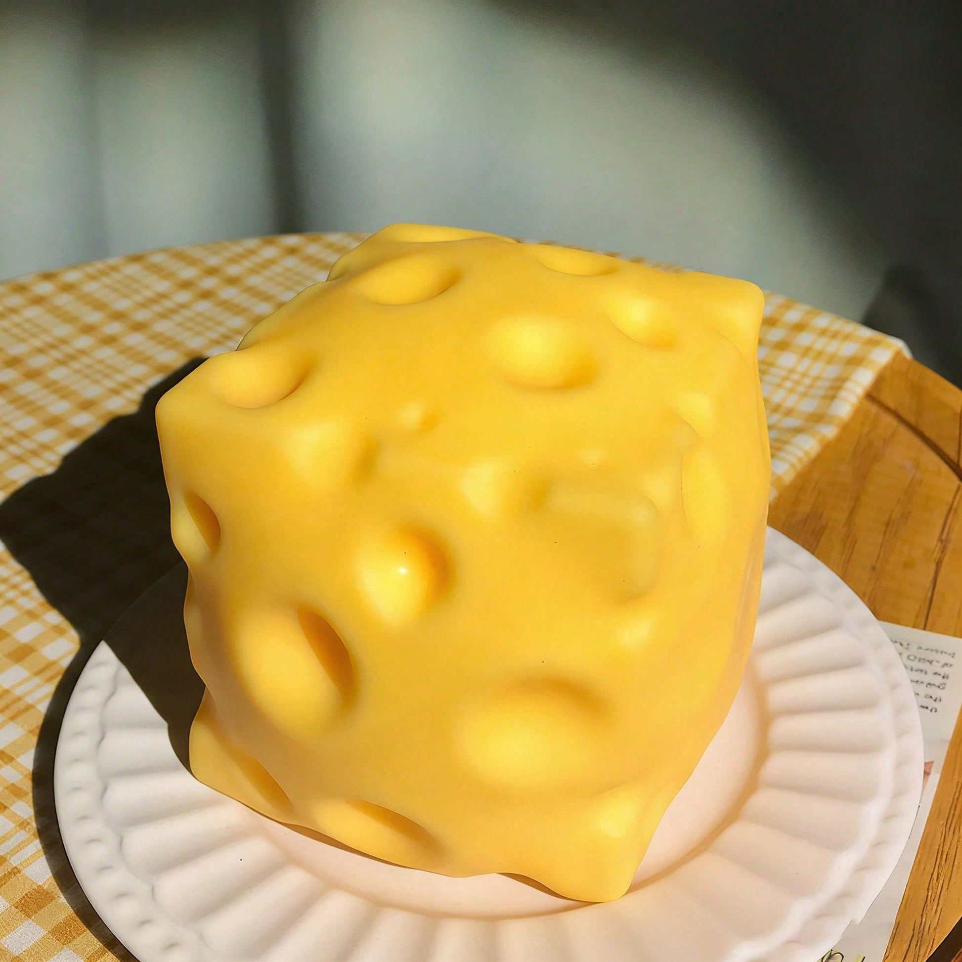 1pc, 5cm Soft Square Cheese Stress Squeeze Toy, Slow Rebound Squeeze Toy, Perfect Gift For Halloween, Christmas, Boys And Girls, Suitable For Games And Parties, Can Be Used As Gift Or Party Favor, Gra