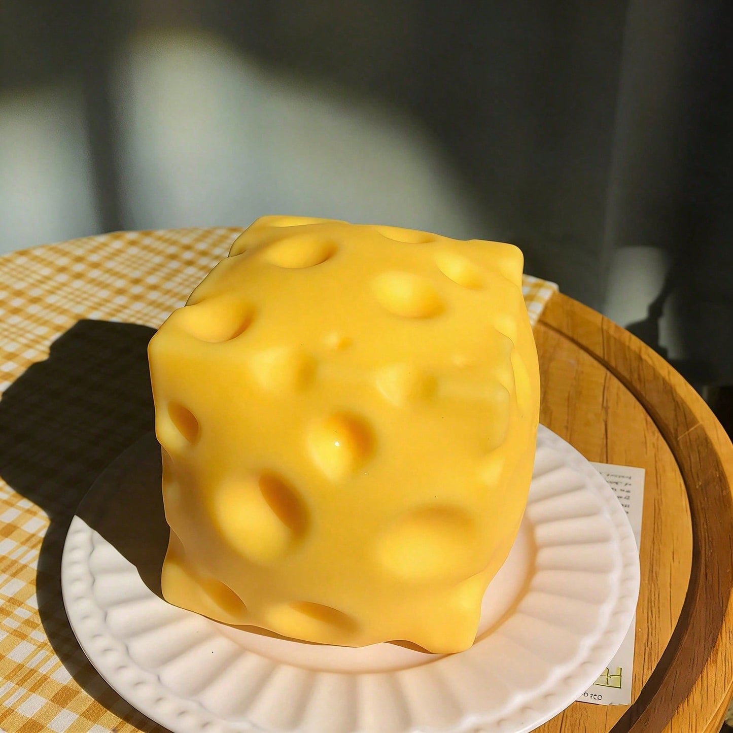 1pc, 5cm Soft Square Cheese Stress Squeeze Toy, Slow Rebound Squeeze Toy, Perfect Gift For Halloween, Christmas, Boys And Girls, Suitable For Games And Parties, Can Be Used As Gift Or Party Favor, Gra