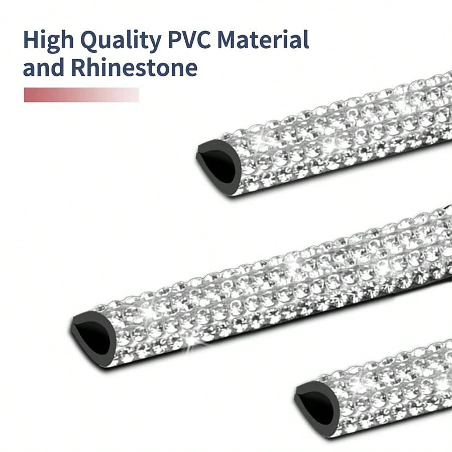 1pc/5pcs Car Diamond Inlaid Vent Decorative Strip, Diamond Studded Car Interior Air Vent U-Shaped Clip, Diamond Interior Decor. Suitable For Most Cars, Great For Daily Car Travel Decoration.