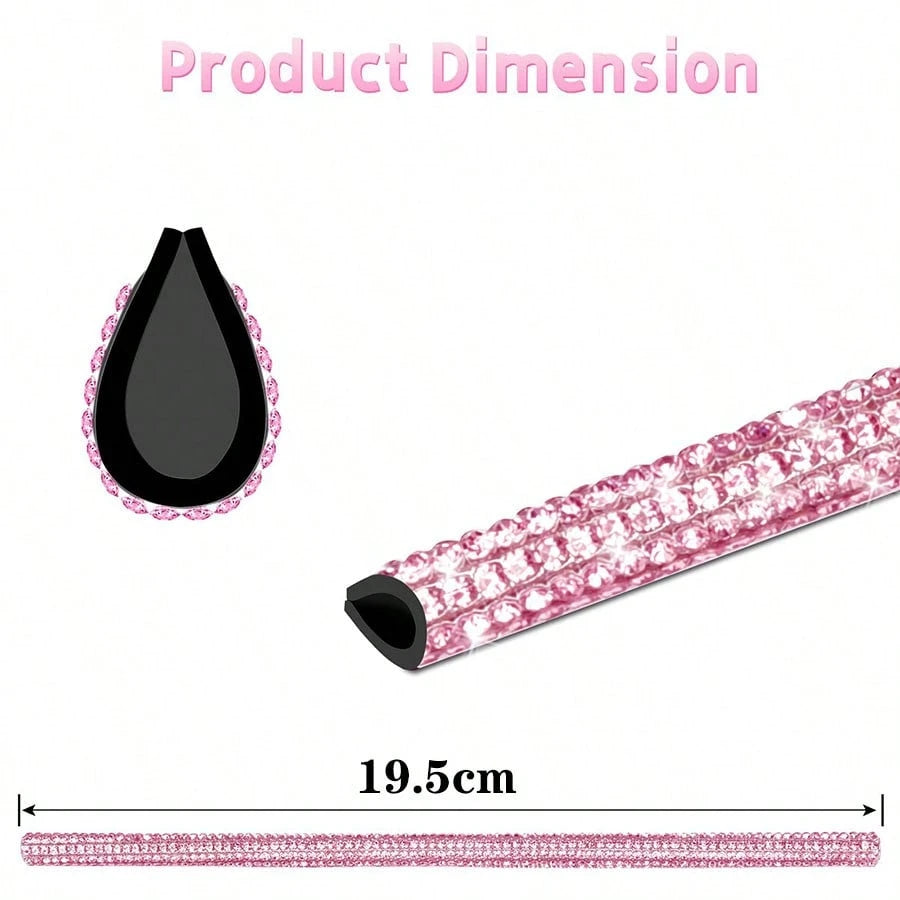 1pc/5pcs Car Diamond Inlaid Vent Decorative Strip, Diamond Studded Car Interior Air Vent U-Shaped Clip, Diamond Interior Decor. Suitable For Most Cars, Great For Daily Car Travel Decoration.