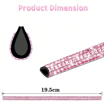 1pc/5pcs Car Diamond Inlaid Vent Decorative Strip, Diamond Studded Car Interior Air Vent U-Shaped Clip, Diamond Interior Decor. Suitable For Most Cars, Great For Daily Car Travel Decoration.