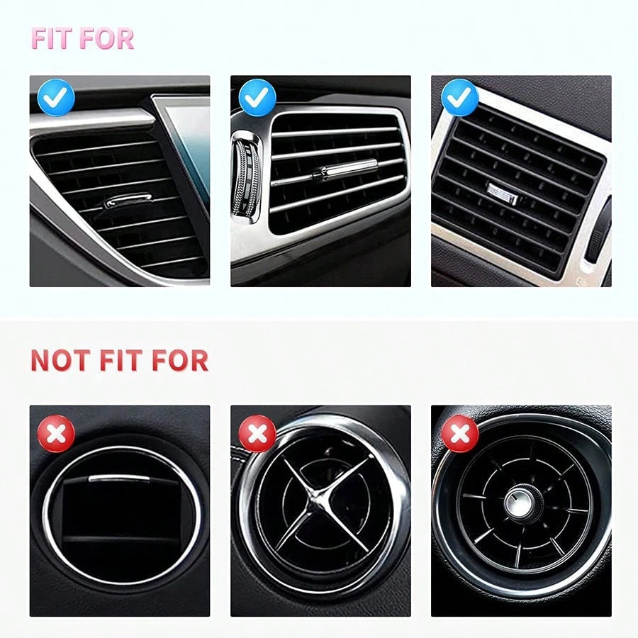 1pc/5pcs Car Diamond Inlaid Vent Decorative Strip, Diamond Studded Car Interior Air Vent U-Shaped Clip, Diamond Interior Decor. Suitable For Most Cars, Great For Daily Car Travel Decoration.
