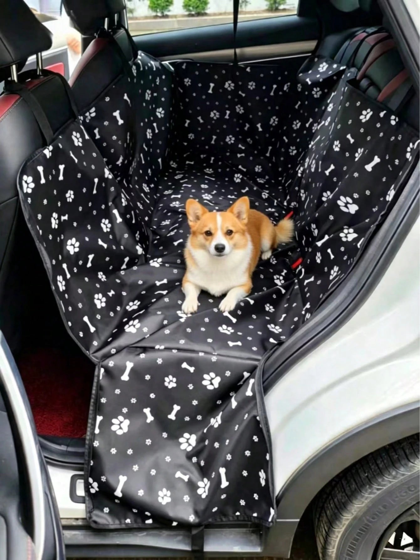 1pc 600D Oxford Cloth Printed Waterproof Anti-Dirty Wear-Resistant Car Rear Pet Seat Cover, Pet Friendly