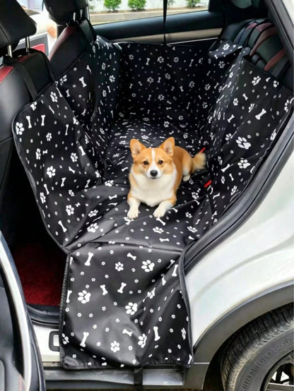 1pc 600D Oxford Cloth Printed Waterproof Anti-Dirty Wear-Resistant Car Rear Pet Seat Cover, Pet Friendly