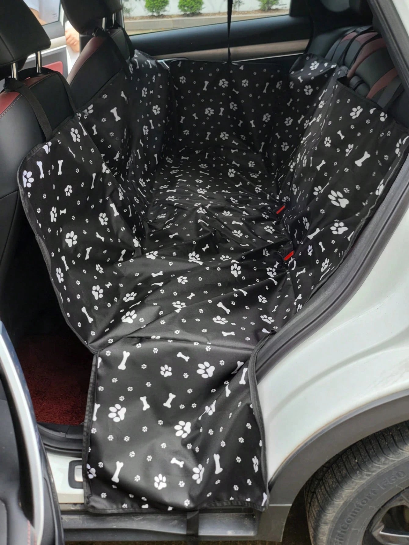 1pc 600D Oxford Cloth Printed Waterproof Anti-Dirty Wear-Resistant Car Rear Pet Seat Cover, Pet Friendly