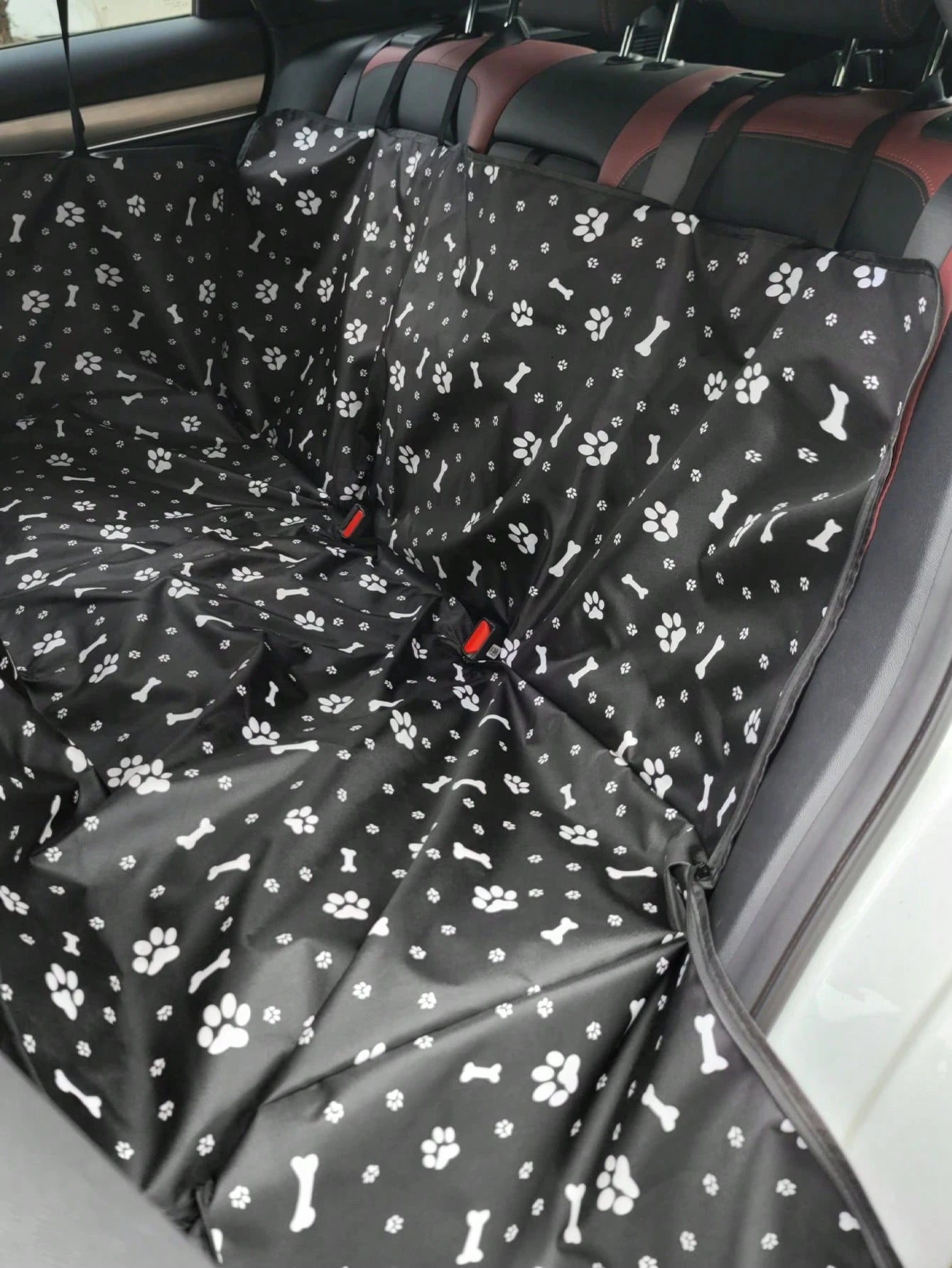1pc 600D Oxford Cloth Printed Waterproof Anti-Dirty Wear-Resistant Car Rear Pet Seat Cover, Pet Friendly