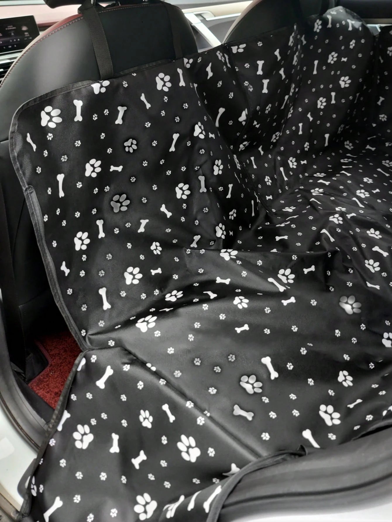 1pc 600D Oxford Cloth Printed Waterproof Anti-Dirty Wear-Resistant Car Rear Pet Seat Cover, Pet Friendly