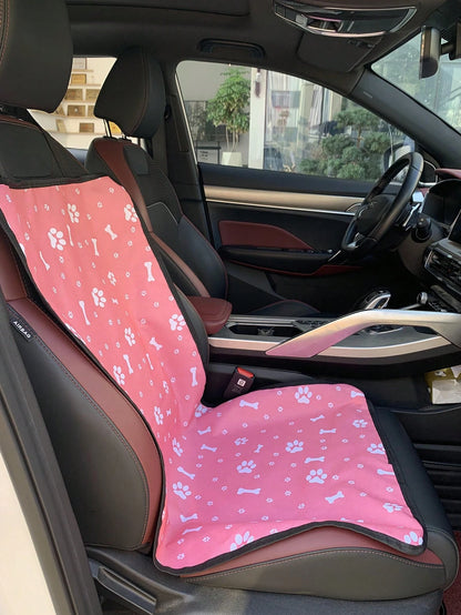 1pc 600D Oxford Fabric Patterned Double-Layer Anti-Dirt Wear-Resistant Car Passenger Seat Pet Mat