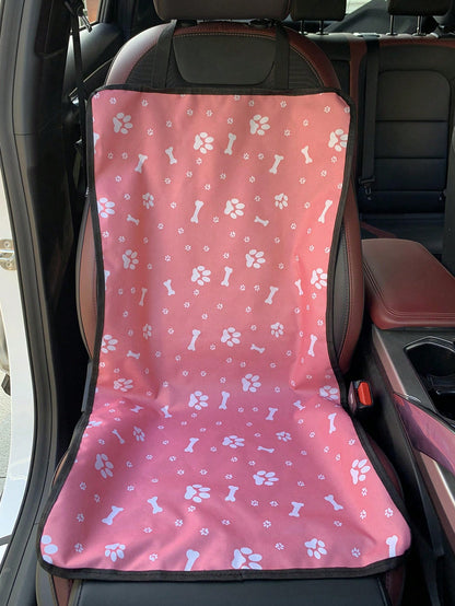 1pc 600D Oxford Fabric Patterned Double-Layer Anti-Dirt Wear-Resistant Car Passenger Seat Pet Mat