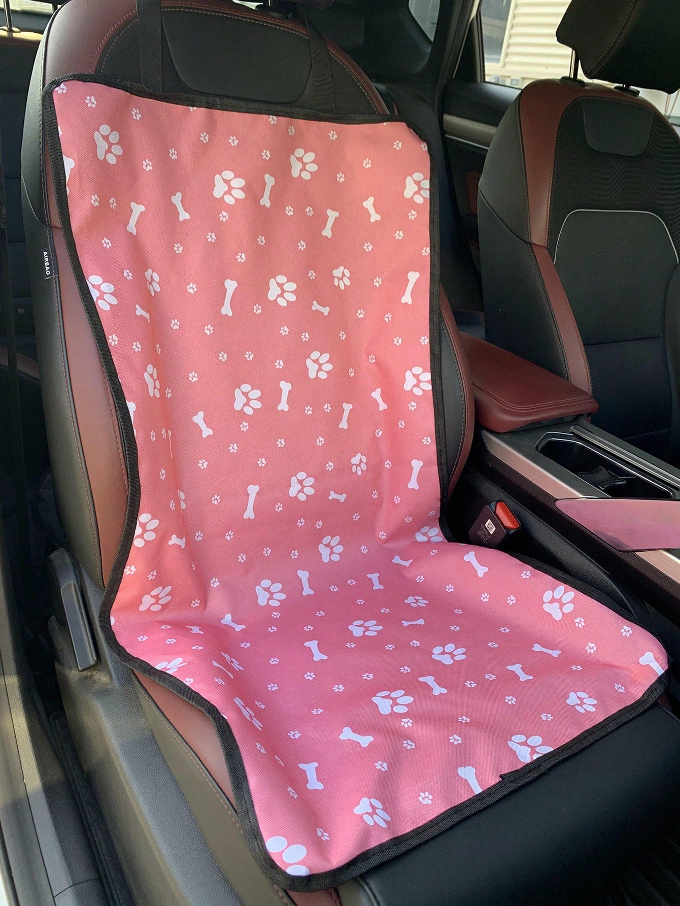 1pc 600D Oxford Fabric Patterned Double-Layer Anti-Dirt Wear-Resistant Car Passenger Seat Pet Mat