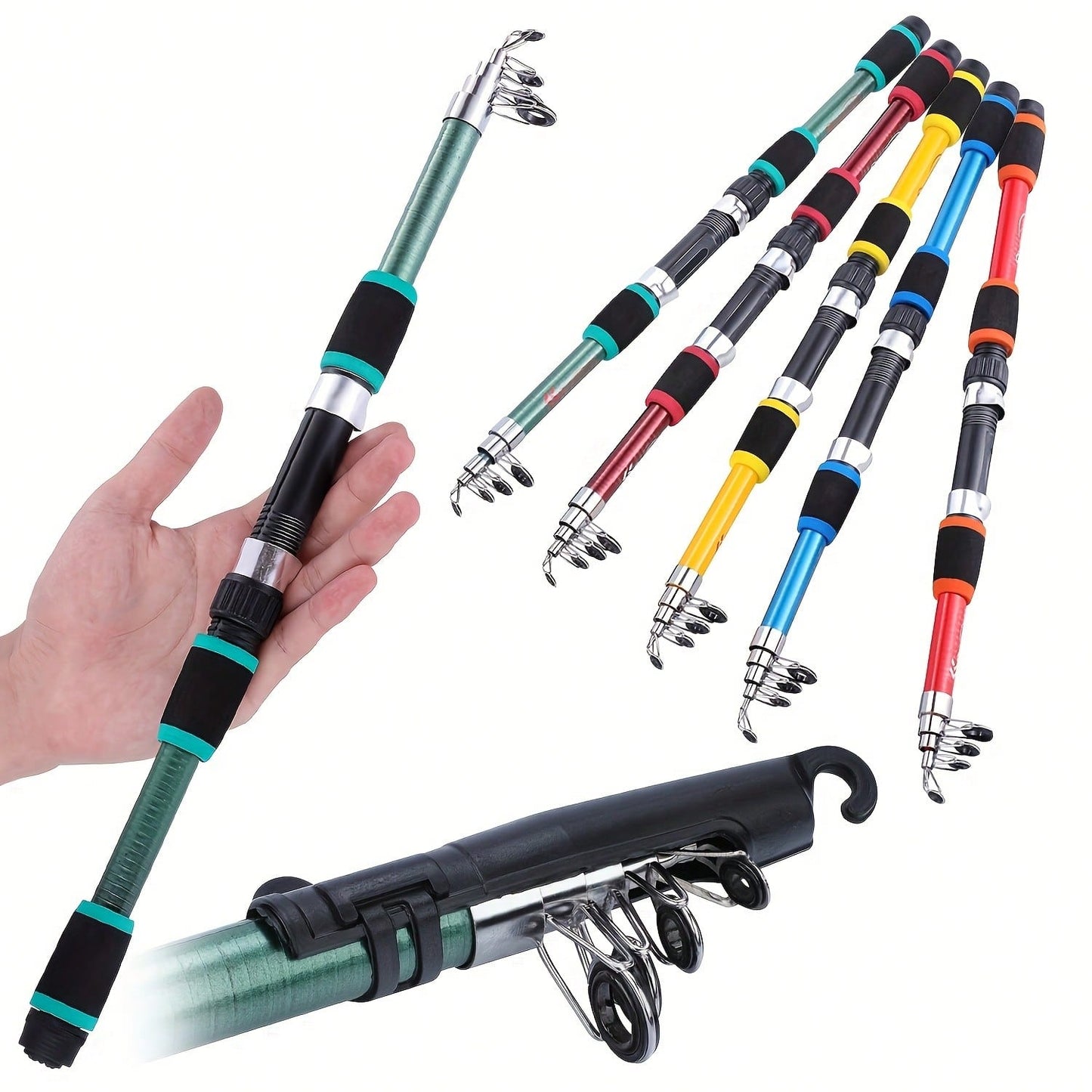 1pc 70.87 Inch Super Hard Fiberglass Fishing Rod- Portable Quick Retract Hollow Rod, Red/Red, Suitable For Outdoor Fishing And Hunting, Fishing Gear| Modern Fishing Rod| Durable Structure, Fishing