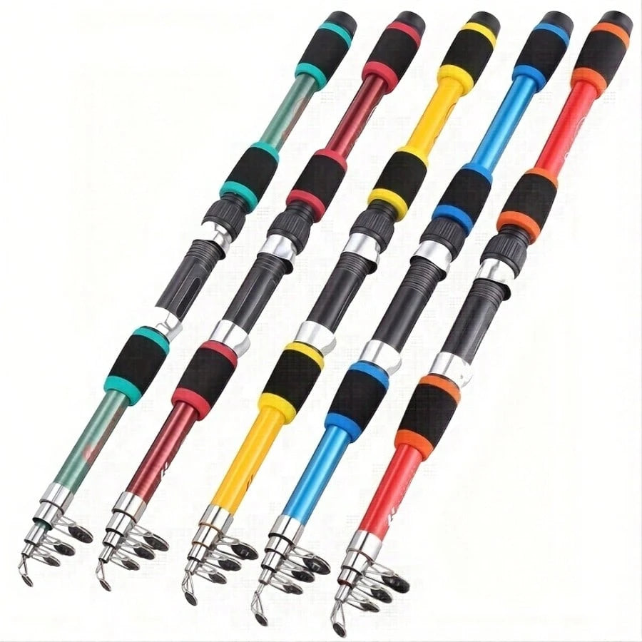 1pc 70.87 Inch Super Hard Fiberglass Fishing Rod- Portable Quick Retract Hollow Rod, Red/Red, Suitable For Outdoor Fishing And Hunting, Fishing Gear| Modern Fishing Rod| Durable Structure, Fishing