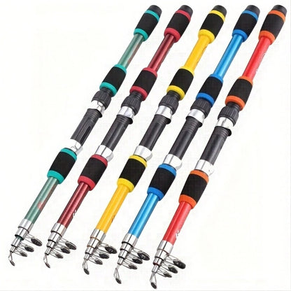 1pc 70.87 Inch Super Hard Fiberglass Fishing Rod- Portable Quick Retract Hollow Rod, Red/Red, Suitable For Outdoor Fishing And Hunting, Fishing Gear| Modern Fishing Rod| Durable Structure, Fishing
