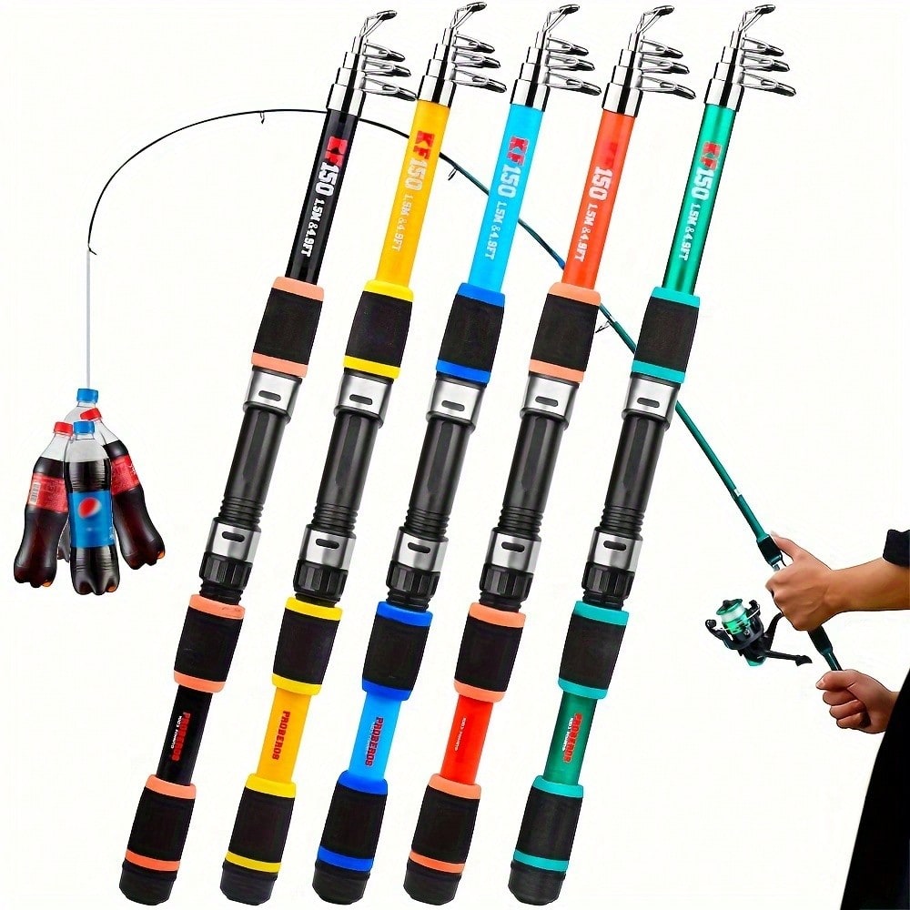 1pc 70.87 Inch Super Hard Fiberglass Fishing Rod- Portable Quick Retract Hollow Rod, Red/Red, Suitable For Outdoor Fishing And Hunting, Fishing Gear| Modern Fishing Rod| Durable Structure, Fishing