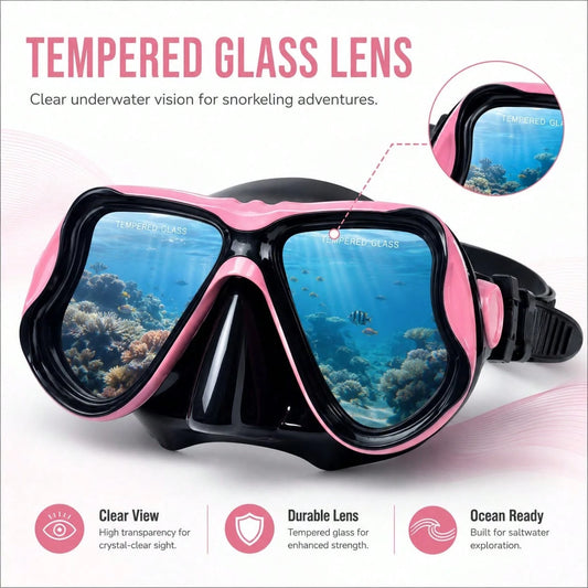 1pc Adult Full Face Snorkel Mask, Wide View Swimming Mask, Comfortable Leak-Proof Sealed Design, Adjustable Head Strap, Unisex, Beginner Friendly, Suitable For Beach, Pool, Swimming, Snorkeling And Su