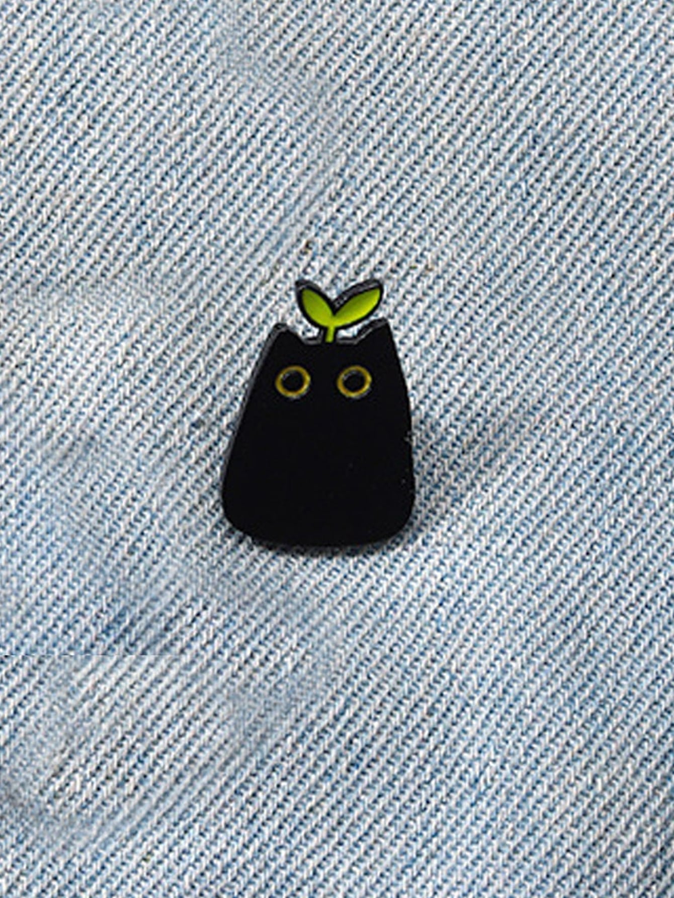 1pc Aluminum Alloy Black Cat With Grass Enamel Badge, Suitable As Bag Accessory, Pendant, Gift For Occasions Like Valentine's Day, Fashionable And Versatile, Suitable For Teenagers, Women, College Stu
