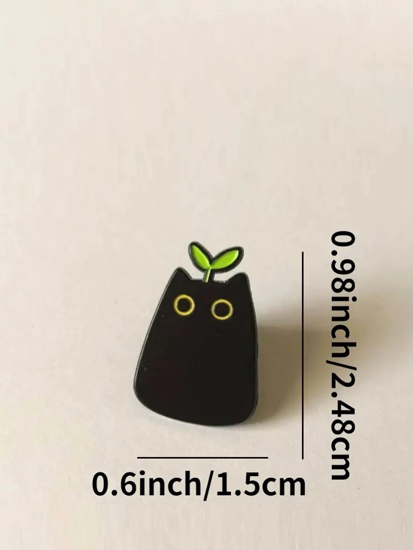 1pc Aluminum Alloy Black Cat With Grass Enamel Badge, Suitable As Bag Accessory, Pendant, Gift For Occasions Like Valentine's Day, Fashionable And Versatile, Suitable For Teenagers, Women, College Stu