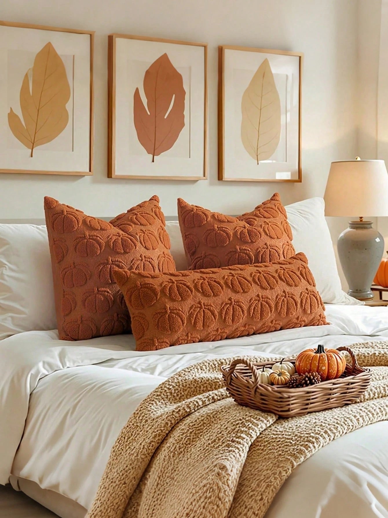 1pc Autumn Pillowcase, Autumn Decor, Autumn Rust Color Pumpkin Throw Pillow Cover, Decorative Pumpkin Pillowcase, Soft Faux Fur Wool Sofa Cushion Cover, Suitable For Chair, Sofa, Living Room, Home Dec