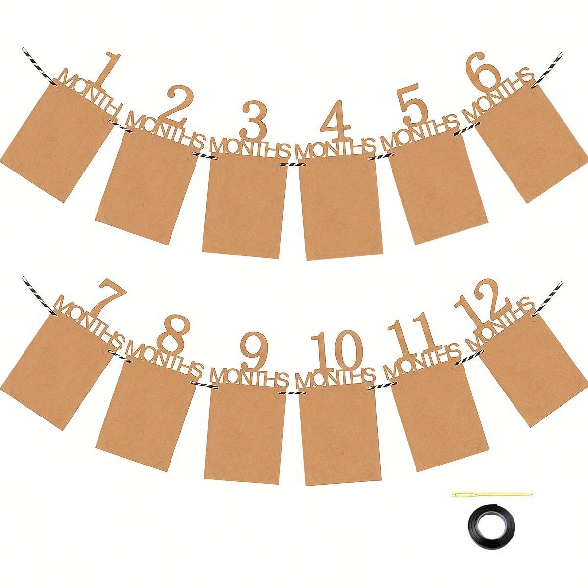 1pc Baby 1st Birthday Photo Banner, 1-12 Months Growth Record Photo Props, Birthday Party Decoration, Suitable For Birthday Party, Baby Shower, 1st Anniversary