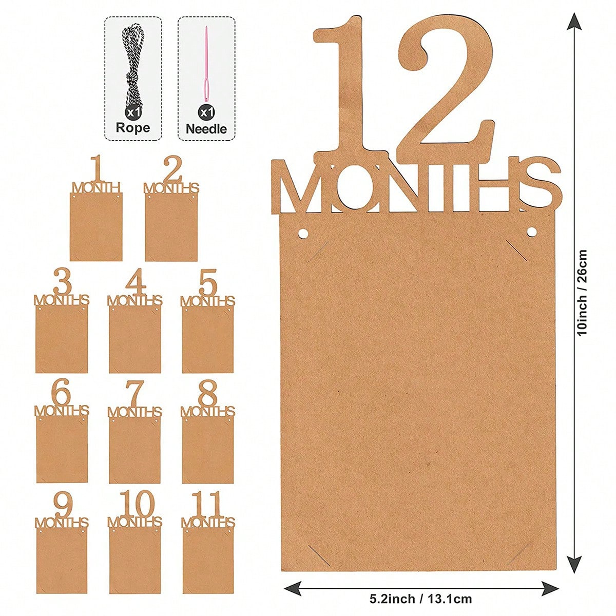 1pc Baby 1st Birthday Photo Banner, 1-12 Months Growth Record Photo Props, Birthday Party Decoration, Suitable For Birthday Party, Baby Shower, 1st Anniversary