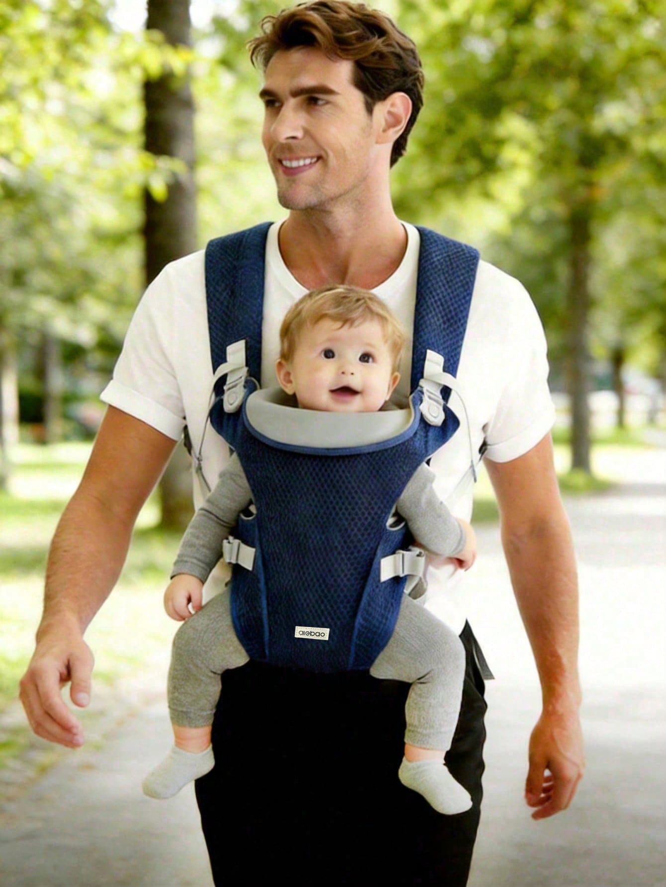 1pc Baby Mesh Backpack Carrier, Cross-Back Design, Adjustable Pressure-Relieving Shoulder Straps, Breathable Mesh For Ventilation, Lightweight Convenient Carrying Solution For Infants & Toddlers
