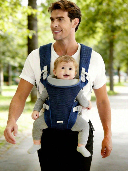 1pc Baby Mesh Backpack Carrier, Cross-Back Design, Adjustable Pressure-Relieving Shoulder Straps, Breathable Mesh For Ventilation, Lightweight Convenient Carrying Solution For Infants & Toddlers