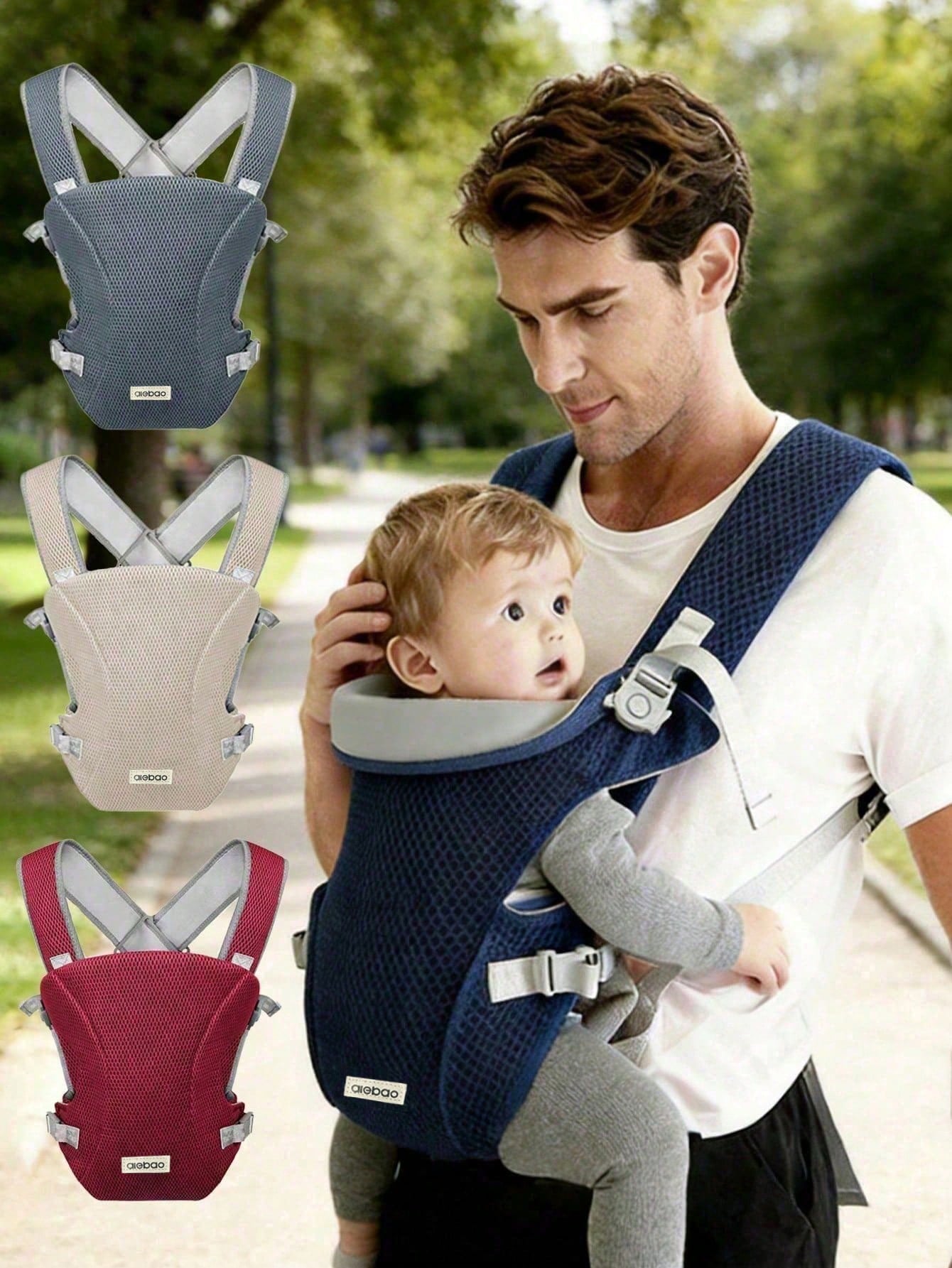 1pc Baby Mesh Backpack Carrier, Cross-Back Design, Adjustable Pressure-Relieving Shoulder Straps, Breathable Mesh For Ventilation, Lightweight Convenient Carrying Solution For Infants & Toddlers
