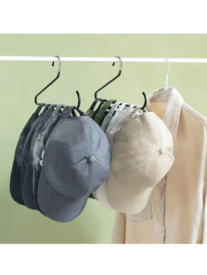 1pc Baseball Cap Holder Rack, Made Of Metal And Plastic, Fits For Closet, Portable Hat Storage Hanger, Holds Up To 20 Caps, Suitable For Various Cap Types And Sizes, Black,Bag,Organizer,Storage, Back