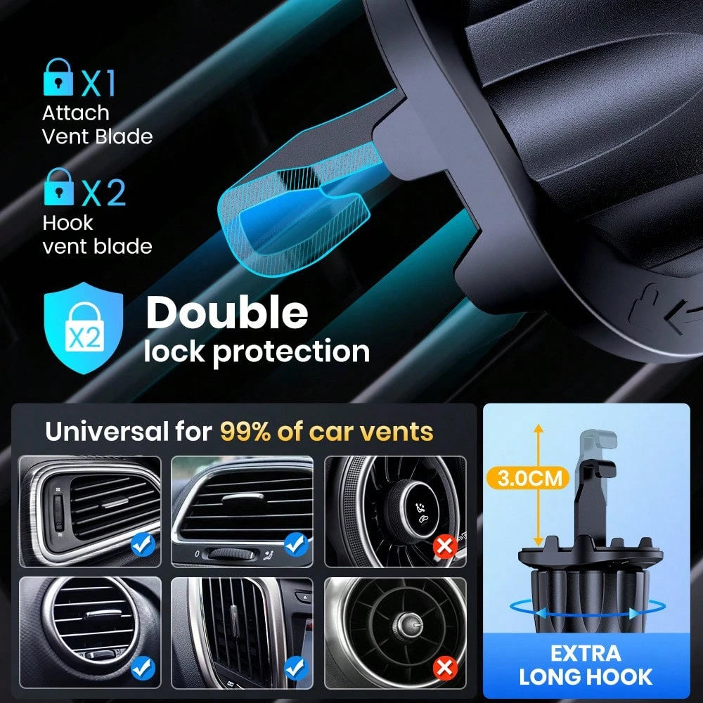 1pc Black ABS Multi-Function Universal Car Phone Holder, Car Air Vent Phone Mount, Navigation Phone Holder