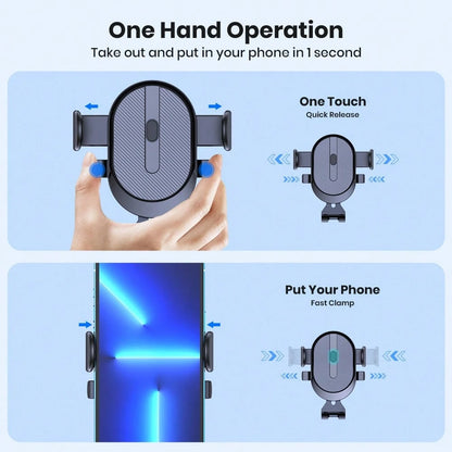 1pc Black ABS Multi-Function Universal Car Phone Holder, Car Air Vent Phone Mount, Navigation Phone Holder