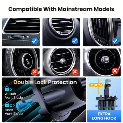 1pc Black ABS Multi-Function Universal Car Phone Holder, Car Air Vent Phone Mount, Navigation Phone Holder