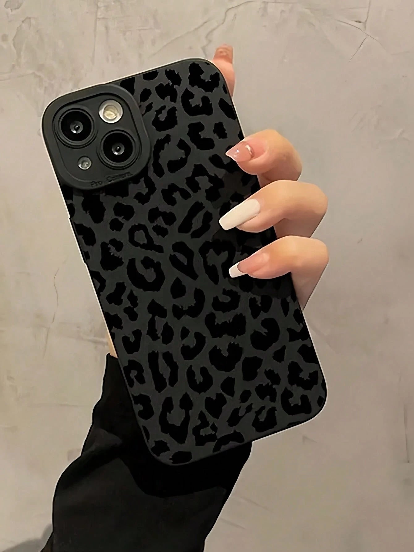 1pc Black Leopard Print Full Coverage Phone Case Compatible With IPhone 16/15 Pro Max/15 Pro/15/14/13/12/11, IPhone 13 Pro/14 Pro Max, Series