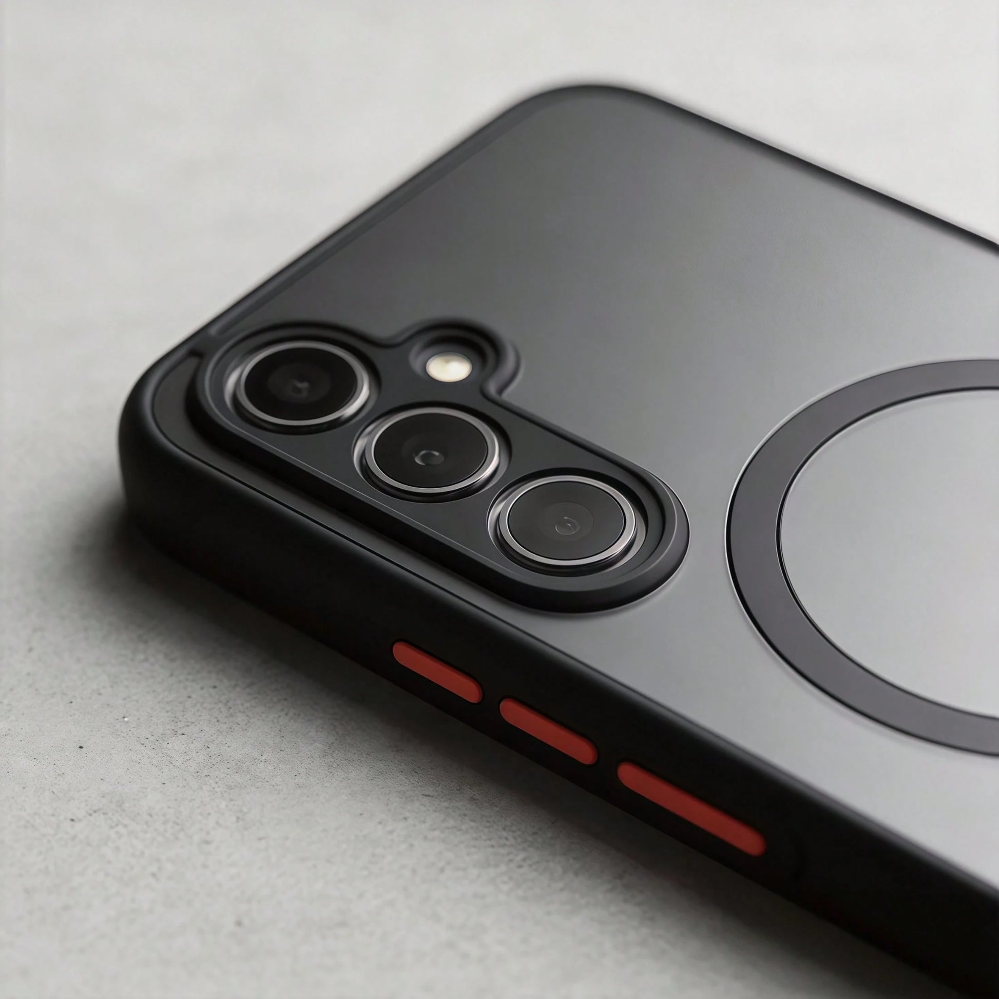 1pc Black Magnetic Style Soft-Touch Matte Perforated Standalone Magnetic Wireless Charging Compatible Phone Case Compatible With Apple 7/8/X/XR/XS Max/11/12/13/14/15/16/17 Pro Max, Galaxy A14/A15/A16