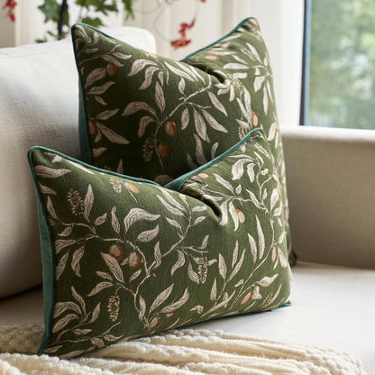 1PC Bohemian Floral Throw Pillow Cover Luxury Piped Decorative Cushion Case, Suitable For Sofa, Living Room, Bedroom Decor