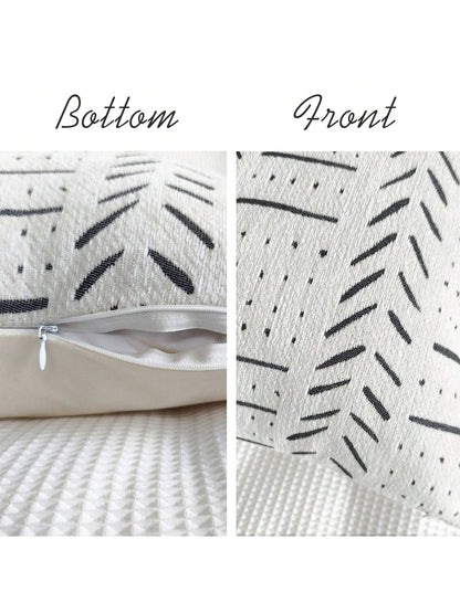 1pc Bohemian Style Geometric Pattern Cushion Cover (Without Insert), Soft Chenille Decorative Pillow Sham Suitable For Sofa, Bed, Living Room Home Decor, Year-Round
