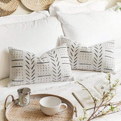 1pc Bohemian Style Geometric Pattern Cushion Cover (Without Insert), Soft Chenille Decorative Pillow Sham Suitable For Sofa, Bed, Living Room Home Decor, Year-Round