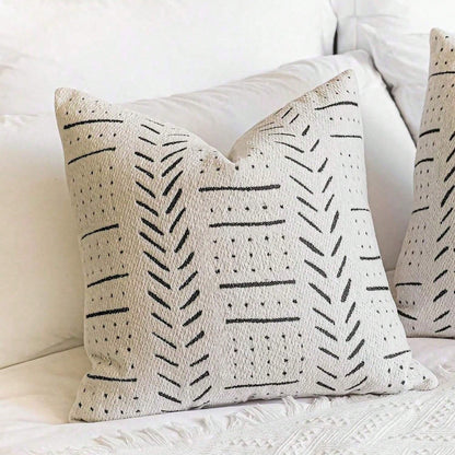 1pc Bohemian Style Geometric Pattern Cushion Cover (Without Insert), Soft Chenille Decorative Pillow Sham Suitable For Sofa, Bed, Living Room Home Decor, Year-Round