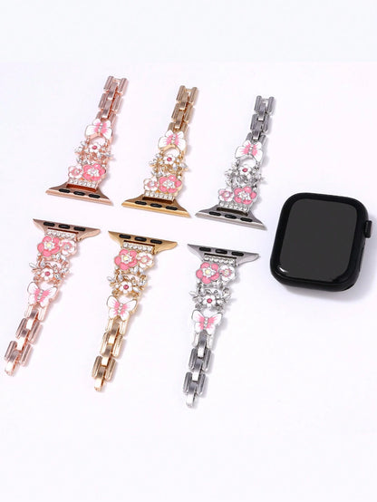 1pc Butterfly Pendant Watch Band + Case, Touchscreen Sensitive Case Compatible With Apple Watch 38/40/41/42/44/45/49mm, Suitable For Apple Watch Ultra/SE/8/7/5/4/3/2