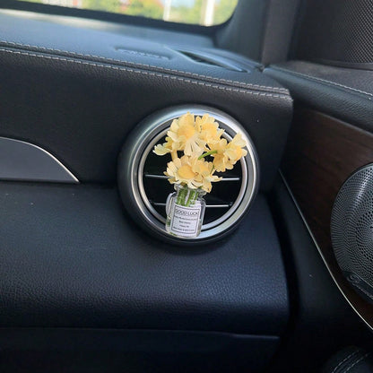 1pc Car Air Vent Clip Decor, Creative Galaxy Stars & Flower Fresh Air Conditioning Outlet Decoration