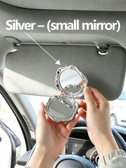 1pc Car Makeup Mirror, Sun Visor Makeup Mirror, Car Rearview Mirror, Ultra-Thin Strap, Elastic Band, High-Definition Makeup Mirror, Women's Car Accessories, Automotive Parts (This Product Is A Non-Ill