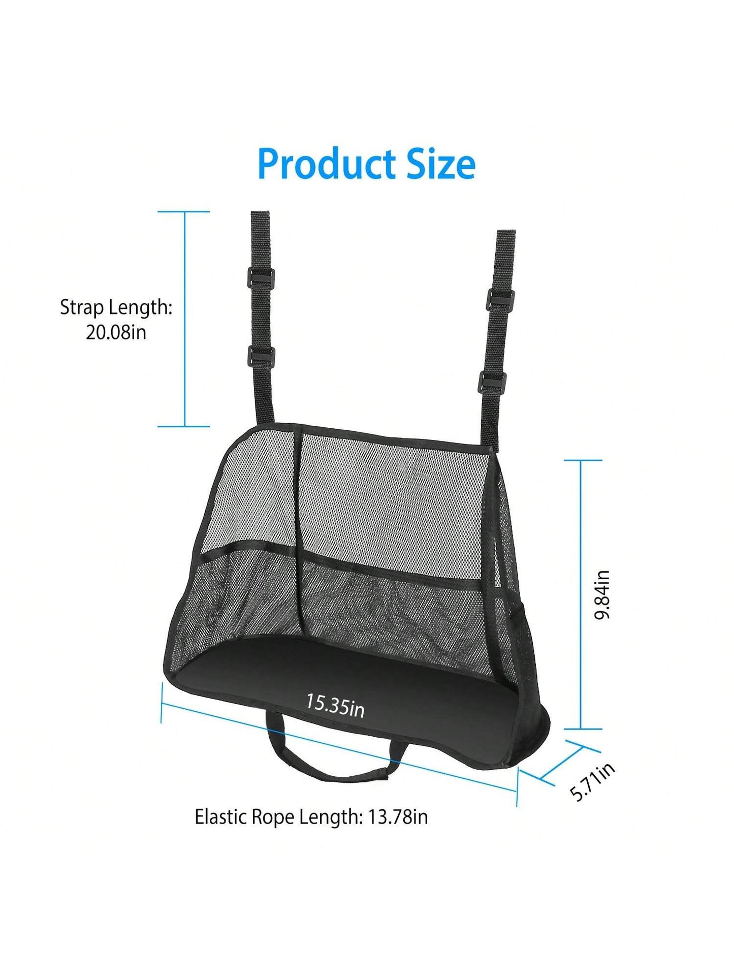 1Pc Car Net Pocket Handbag Holder Car Storage Netting Pouch Seat Side Storage Mesh Organizers Bag For Purse Phone Documents Barrier Pets Kids At Backseat